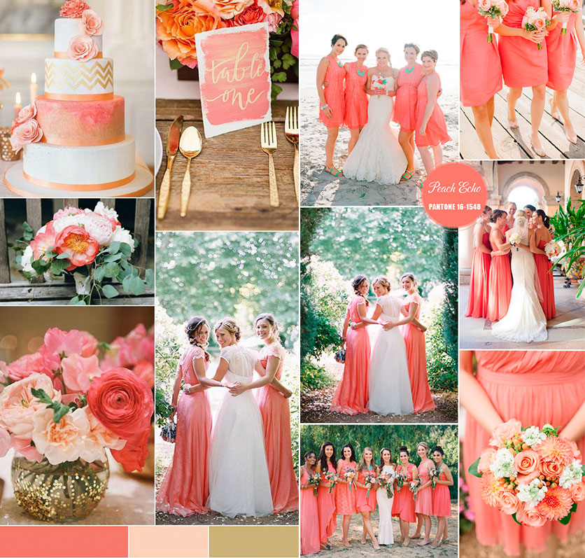 Персиковый цвет на свадьбе